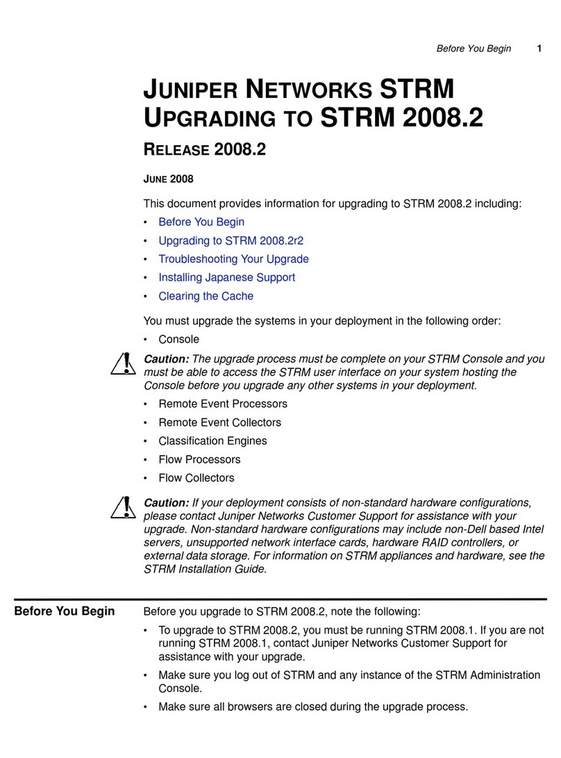 Juniper STRM 2008-2 - TECHNICAL NOTE CHANGING NETWORK SETTING... Upgrade guide Juniper STRM 2008-2 - TECHNICAL NOTE CHANGING NETWORK SETTING... Upgrade guide