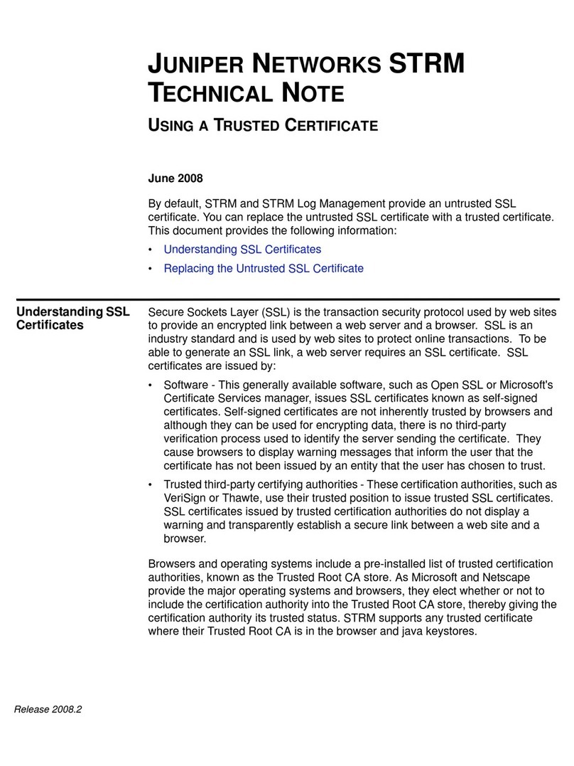Juniper STRM 2008-2 - TECHNICAL NOTE CHANGING NETWORK SETTING... Using
