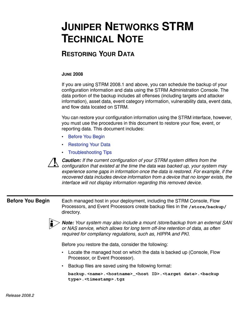 Juniper STRM 2008-2 - TECHNICAL NOTE CHANGING NETWORK SETTING... Assembly instructions