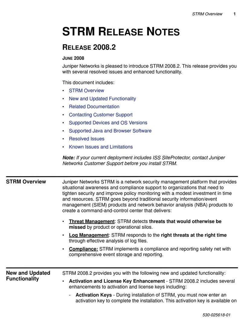 Juniper STRM 2008.2 RELEASE NOTES Instruction Manual