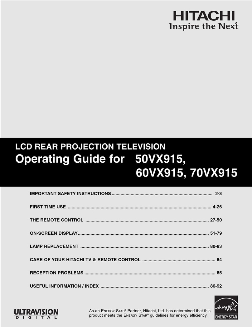 Hitachi 50VX915 - LCD Projection TV User manual