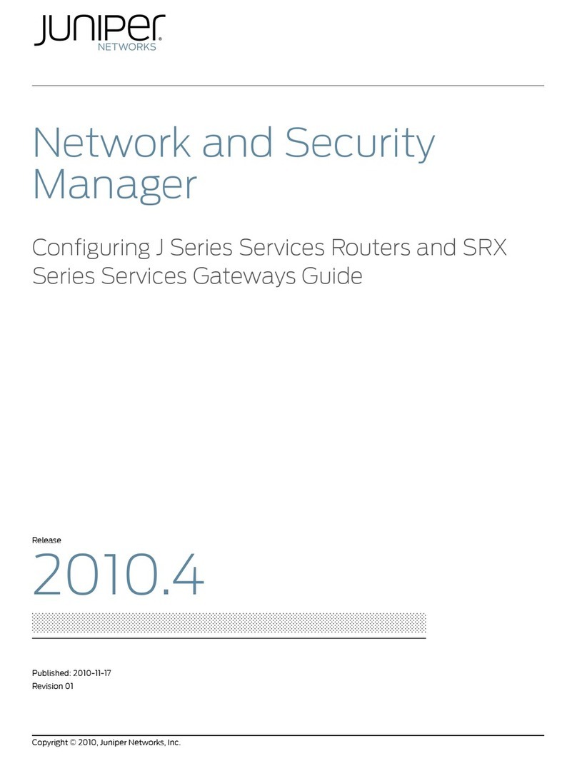 Juniper NETWORK AND SECURITY MANAGER 2010.4 - CONFIGURING J SERIES SERVICES ROUTERS AND SRX SERIES SERVICES GATEWAYS GUIDE... manual