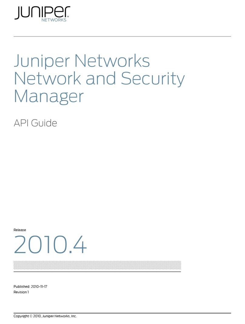 Juniper NETWORK AND SECURITY MANAGER 2010.4 - API GUIDE REV... User manual Juniper NETWORK AND SECURITY MANAGER 2010.4 - API GUIDE REV... User manual