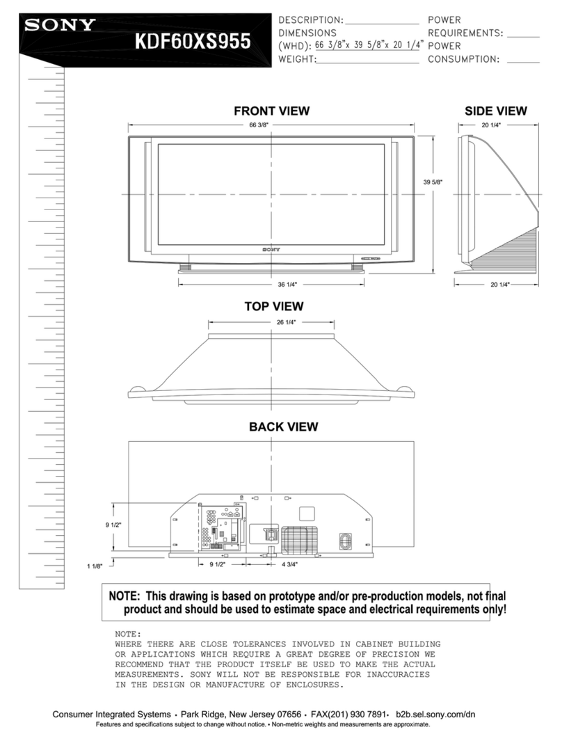 Sony KDF-60XS955 - 60" High Definition Lcd Projection... User guide