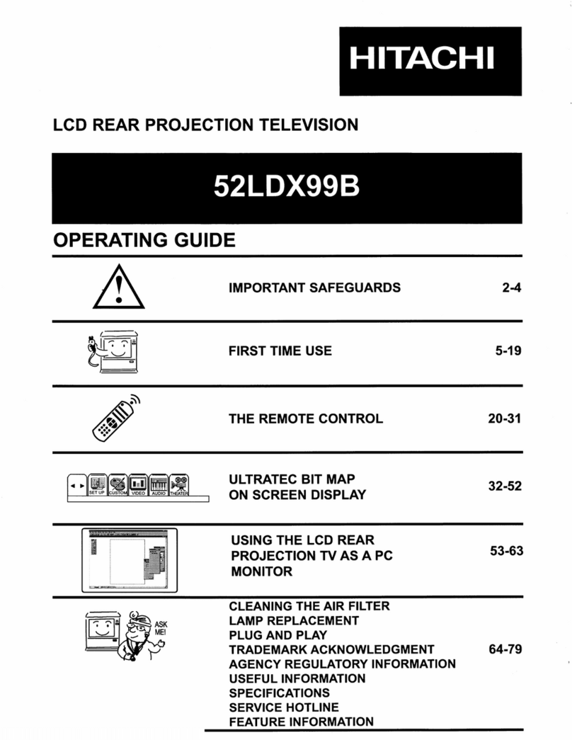 Hitachi 52LDX99B - LCD Projection TV User manual