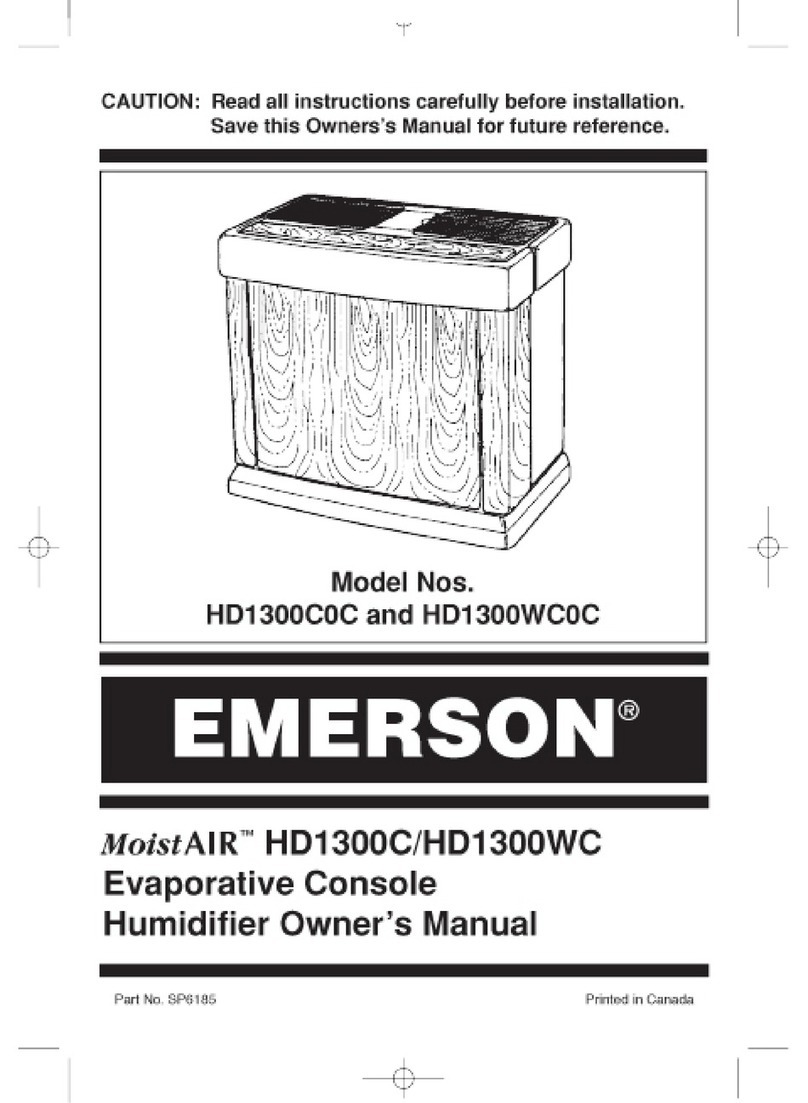 Emerson MoisAir HD1300C0C User manual Emerson MoisAir HD1300C0C User manual
