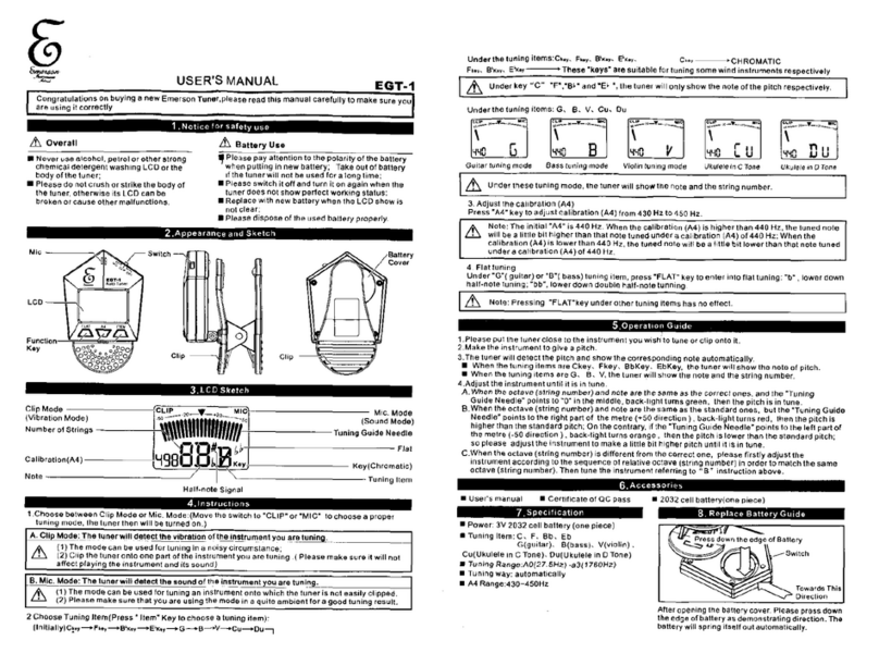 Emerson EGT-1 user manual