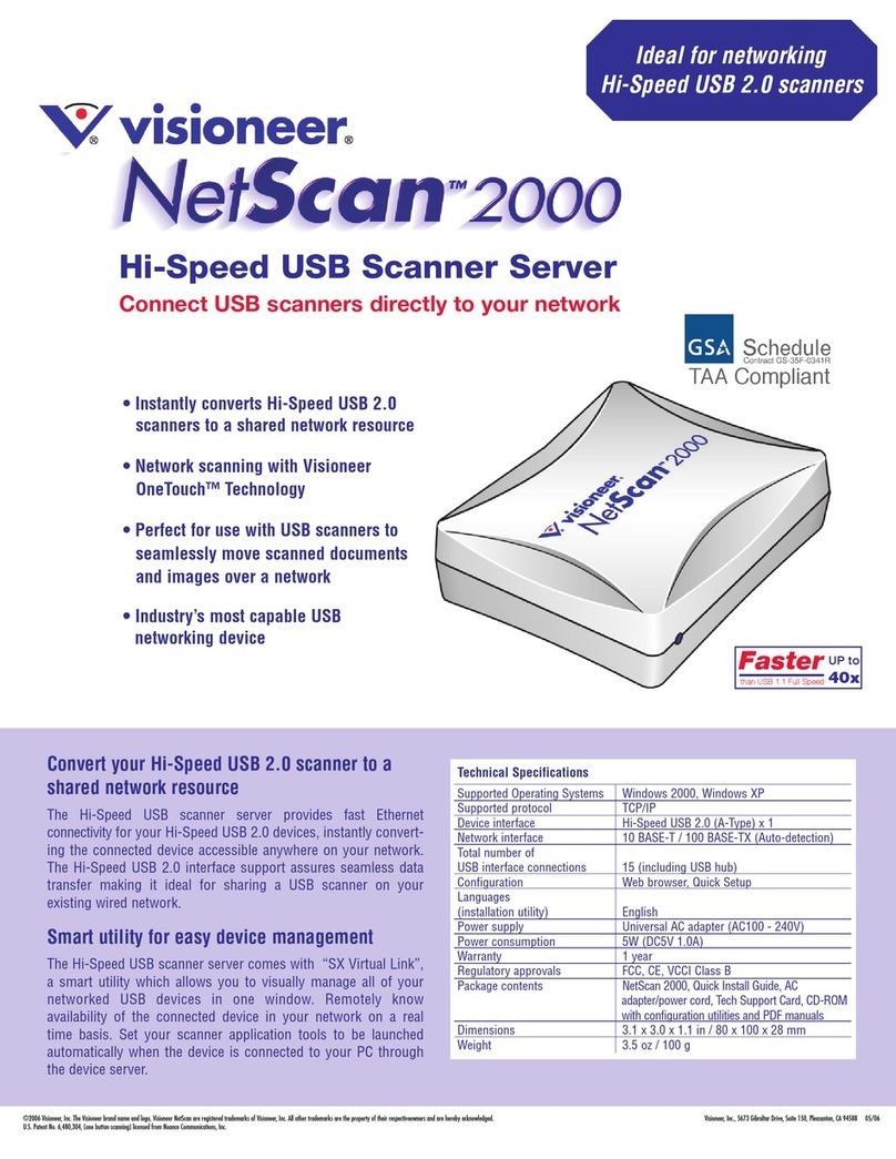 Visioneer NETSCAN 2000 User manual