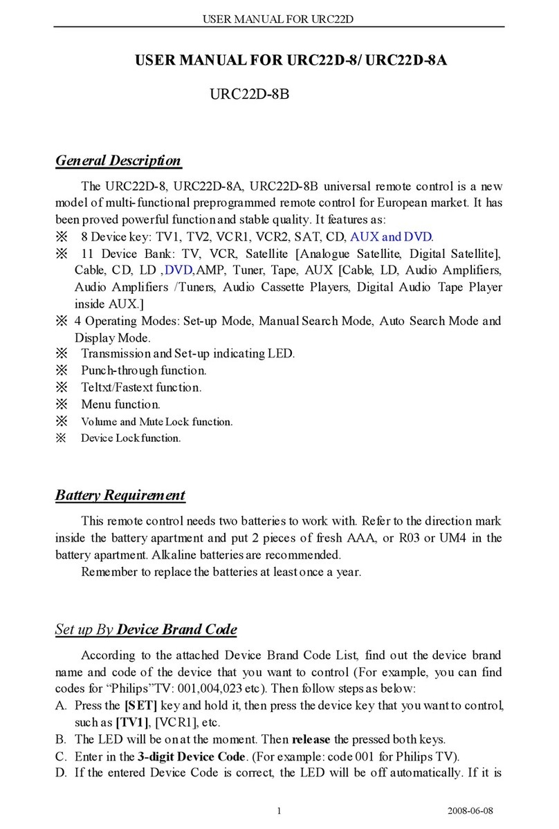 SUPPORTPLUS URC22D User manual