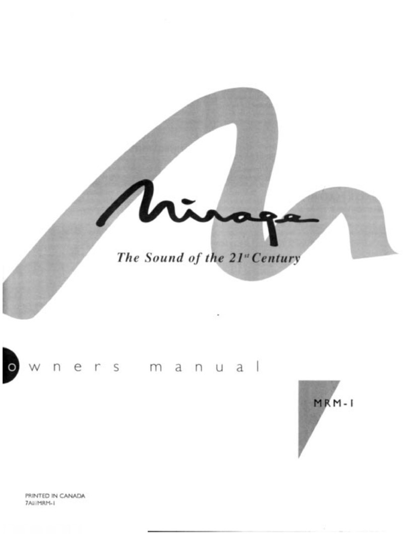 Mirage MRM-1 User manual Mirage MRM-1 User manual