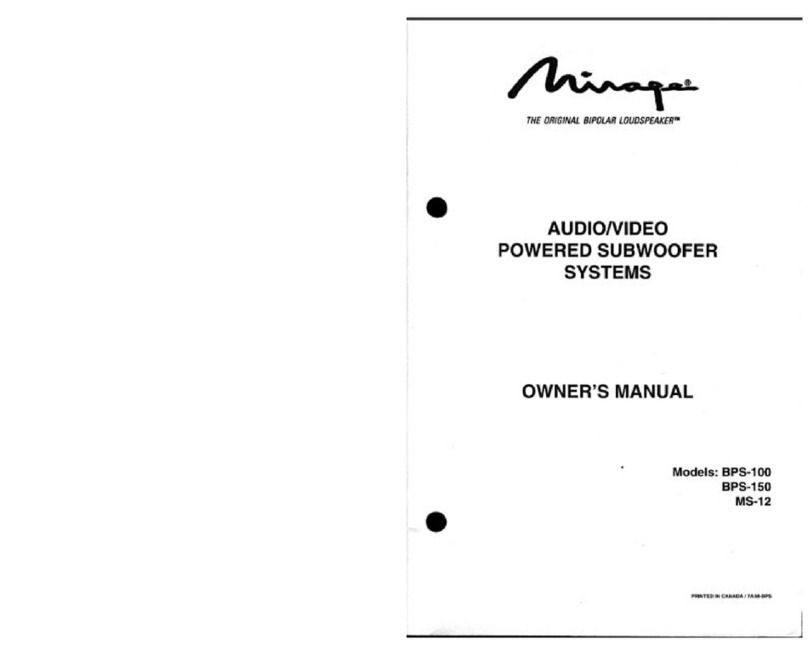 Mirage BPS-100 owner's manual