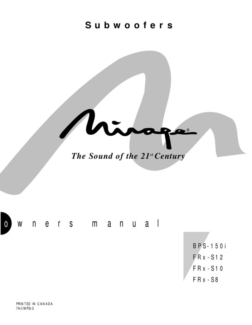 Mirage BPS-150i User manual Mirage BPS-150i User manual