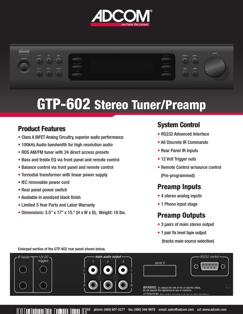 Adcom GTP-602 datasheet