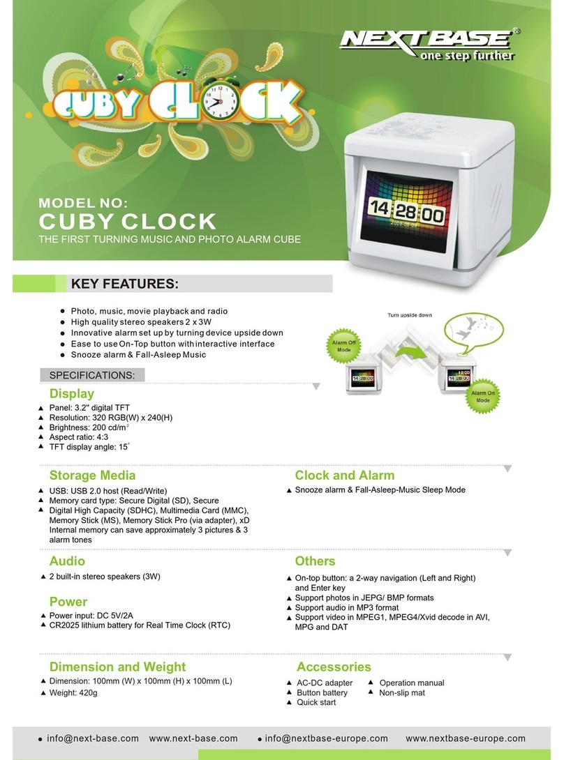 NextBase CUBY CLOCK - User manual