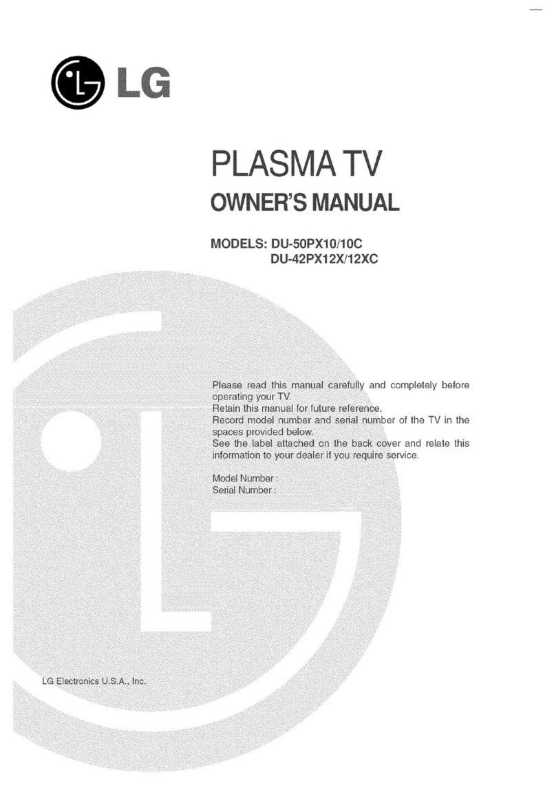 LG DU42PX12X -  - 42" Plasma TV User manual