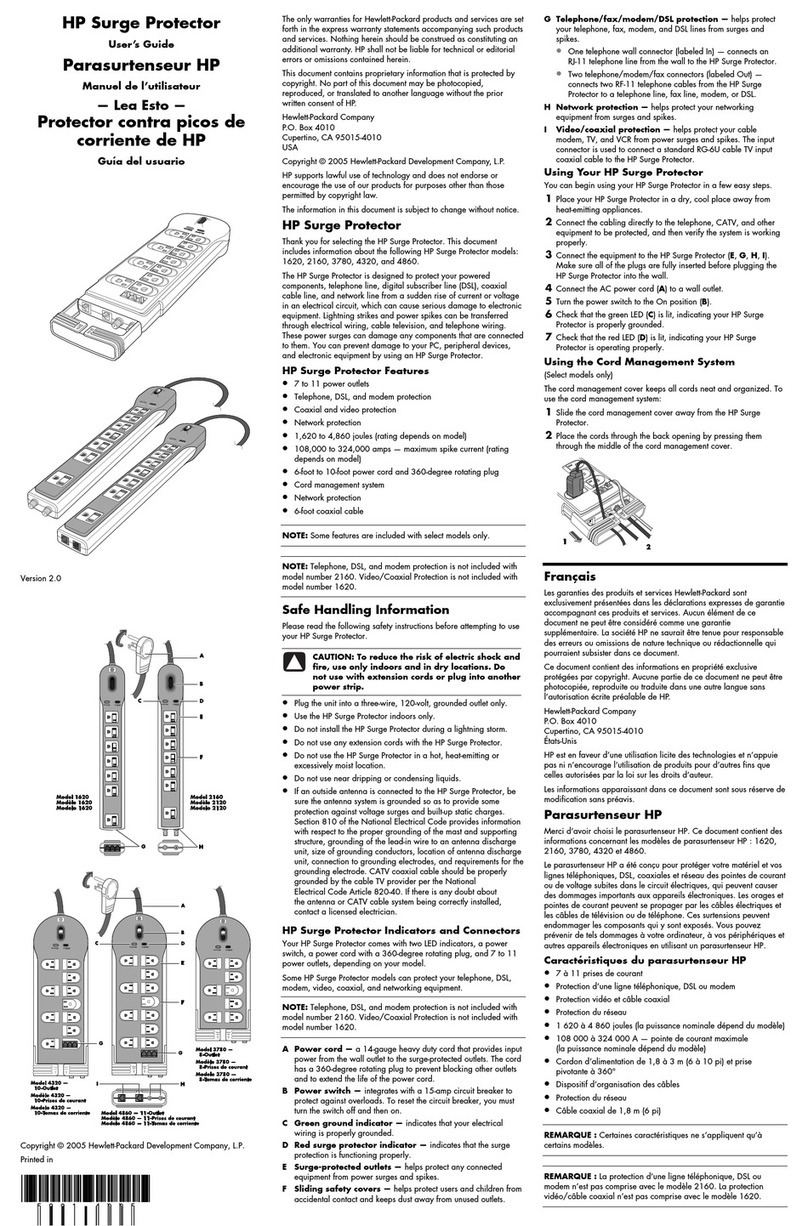 HP PS128AA#ABA - Surge Suppressor user guide