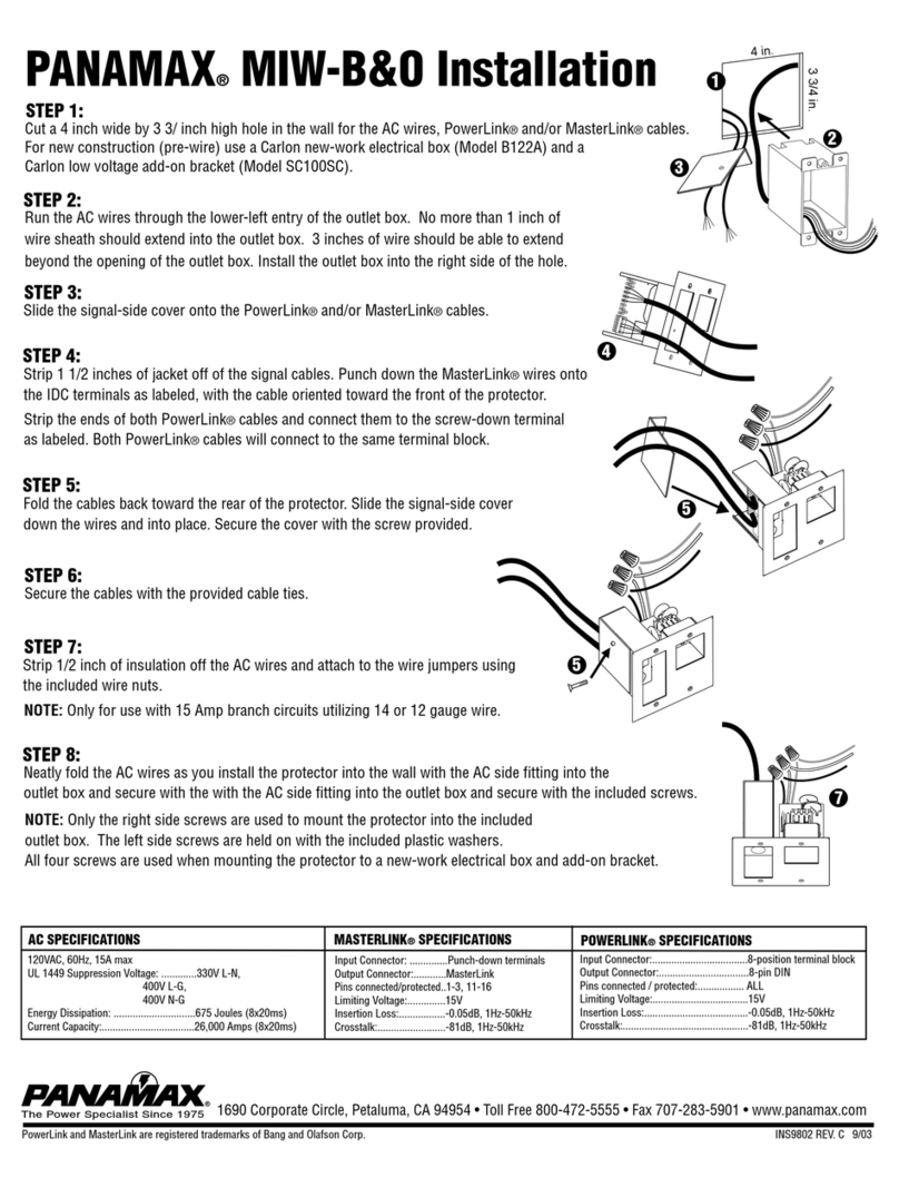 Panamax MIW-B&O MIW010 Specifications