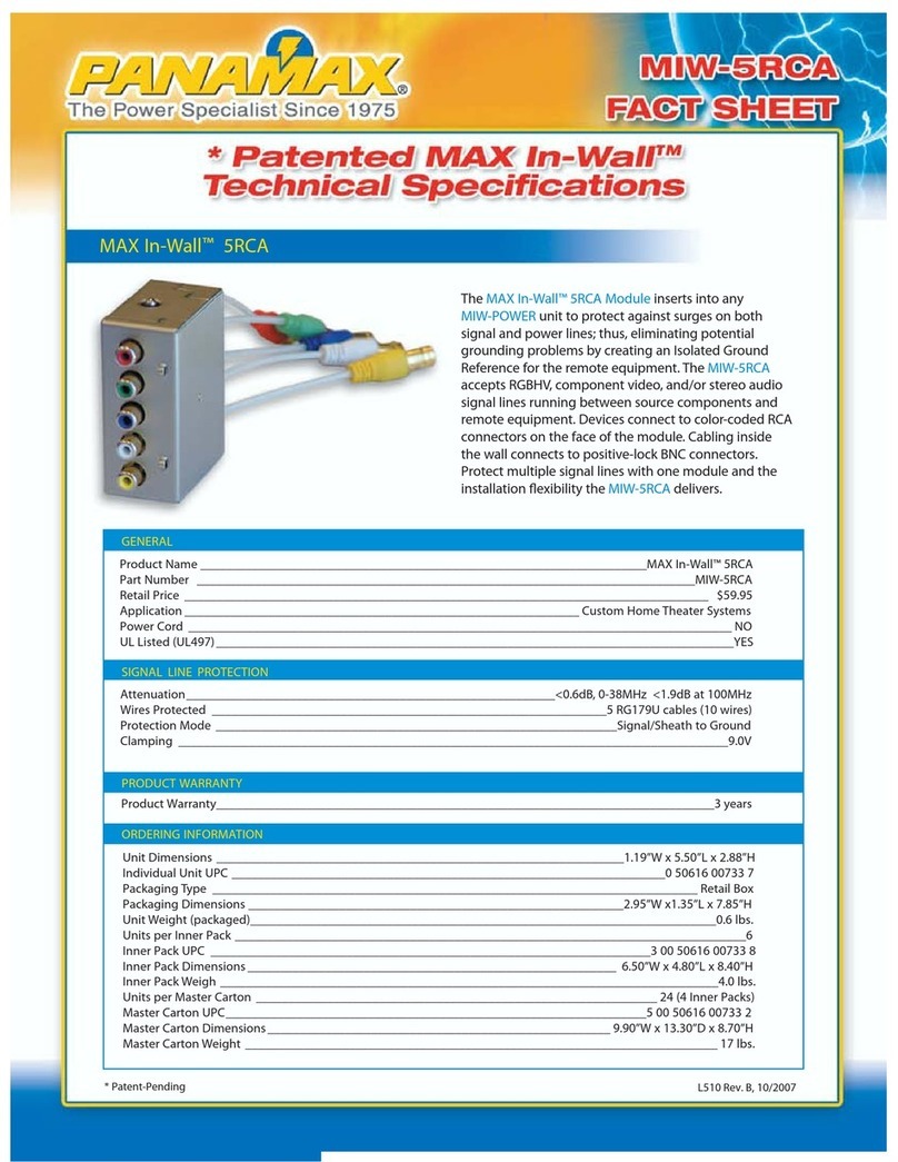 Panamax MIW-5RCA datasheet
