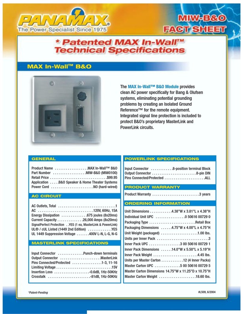 Panamax MIW-B&O MIW010 datasheet