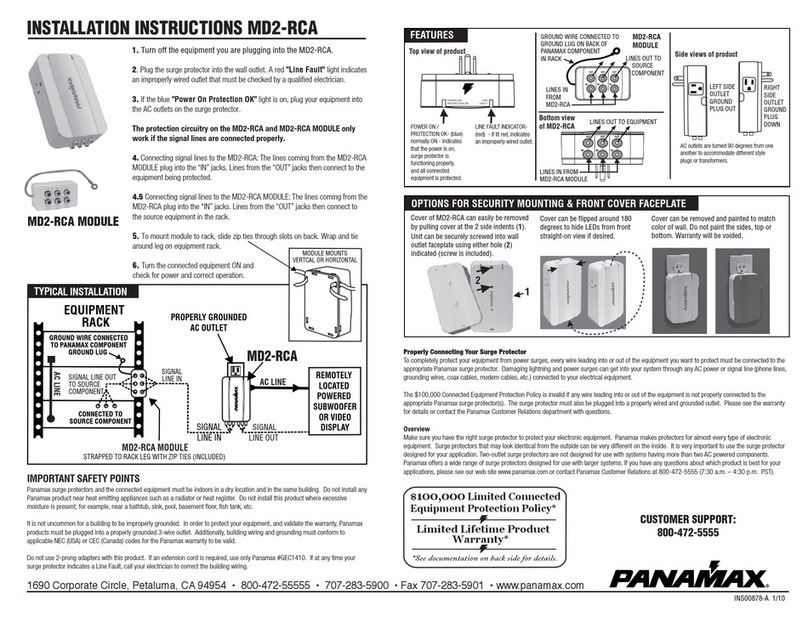 Panamax MD2-RCA installation instructions