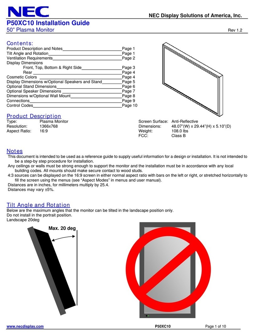 NEC P50XC10 User manual