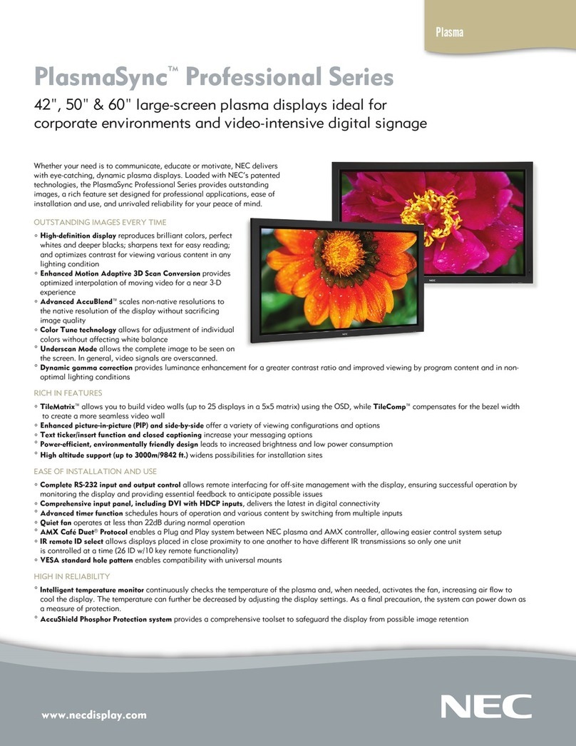 NEC PlasmaSync P42XP10-BK User manual