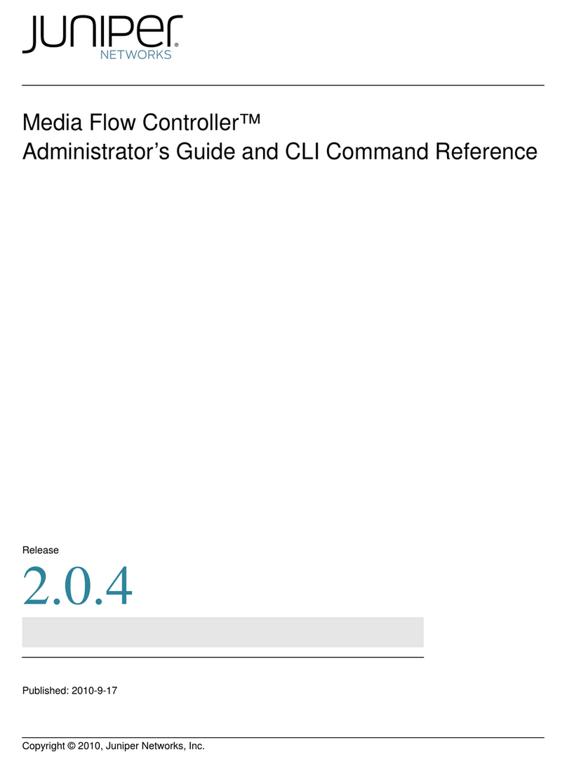 Juniper MEDIA FLOW CONTROLLER 2.0.4 - ADMINISTRATOR S GUIDE AND... Service manual