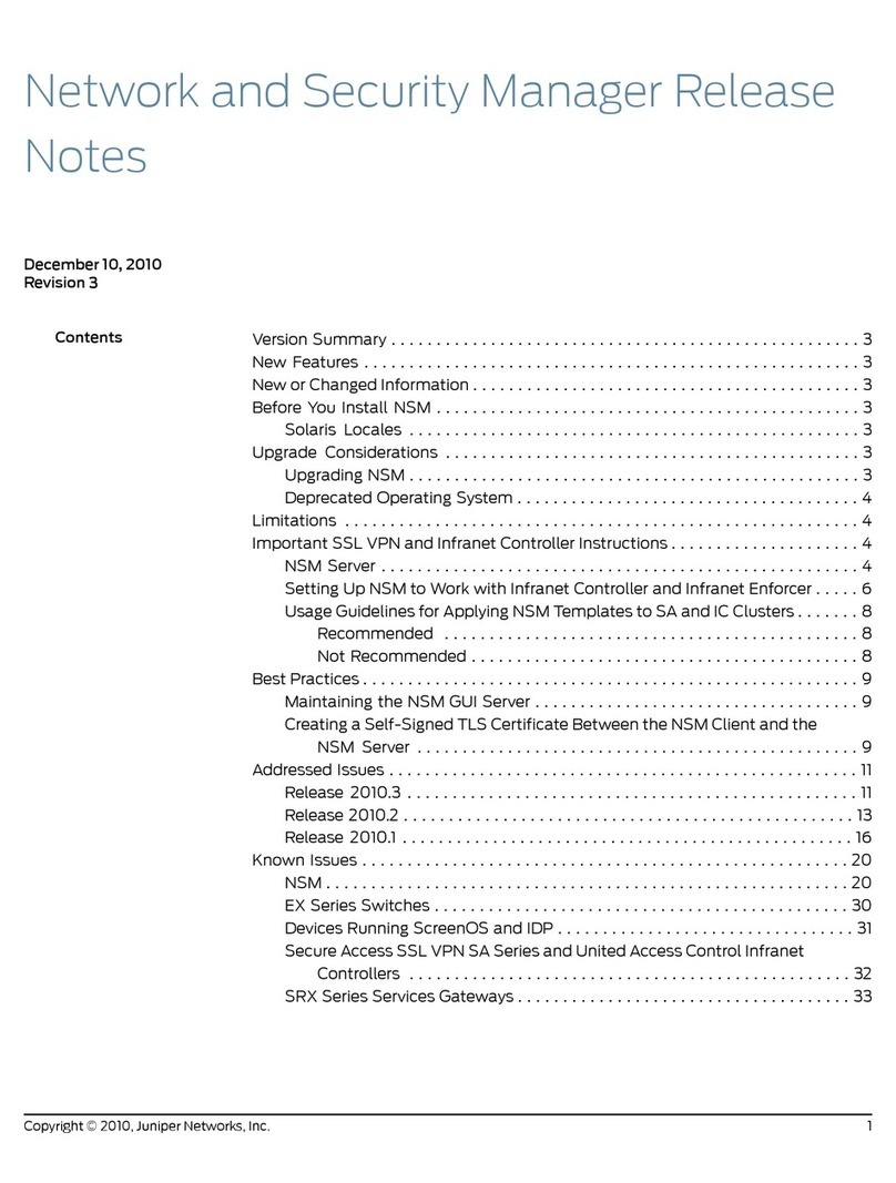 Juniper NETWORK AND SECURITY MANAGER - S REV 3 Instruction Manual