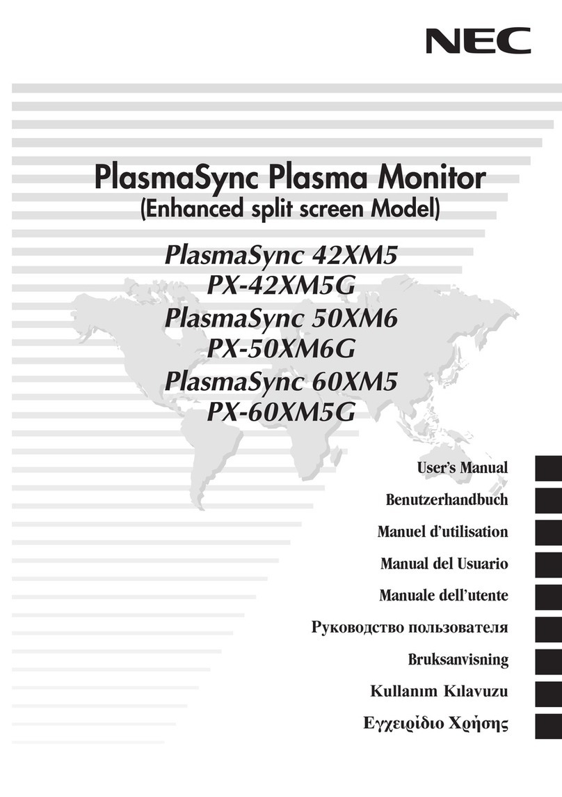 NEC 60XM5 - PlasmaSync - 60" Plasma Panel User manual