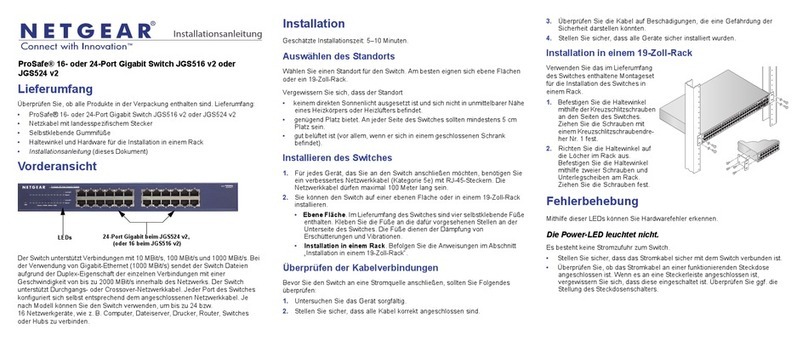 NETGEAR ProSafe JGS524 v2 Installationsanleitung