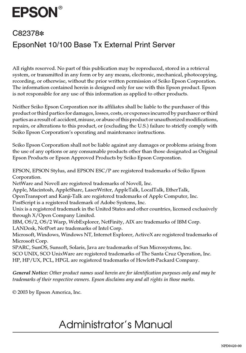 Epson C823781 - Net Print Server Use and care manual
