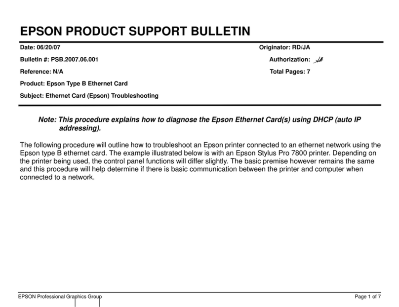 Epson C823642 - Enet Print Server Type B Multi Protocol... Product support bulletin