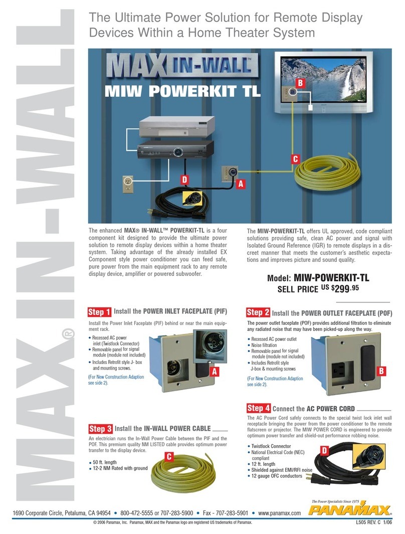 Panamax MIW-POWERKIT-TL User manual