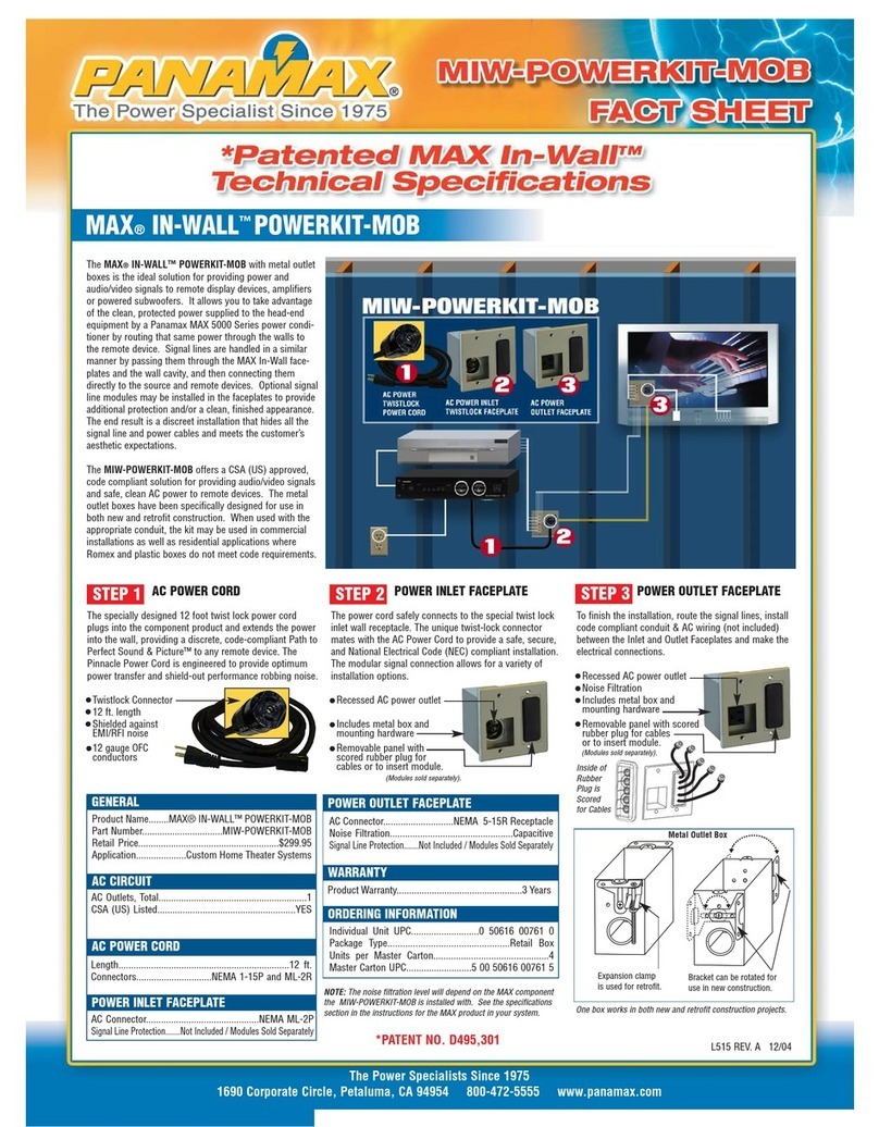 Panamax MIW-POWERKIT-MOB datasheet
