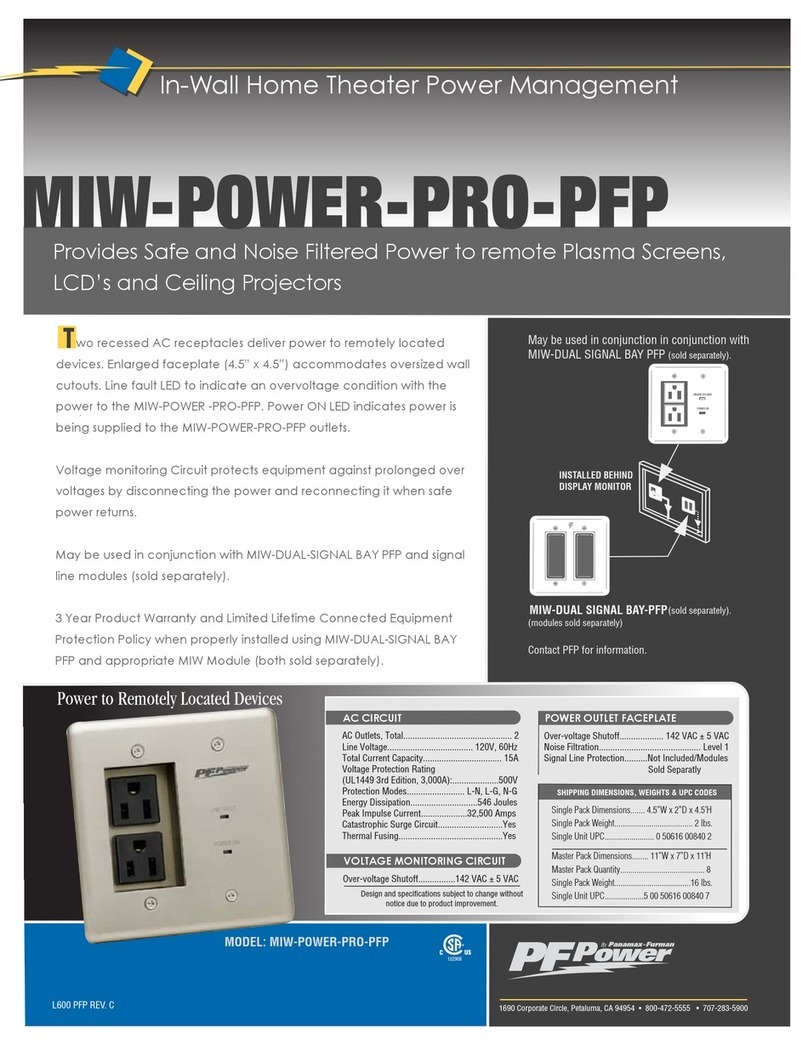 Panamax MIW-POWER-PRO-PFP User manual
