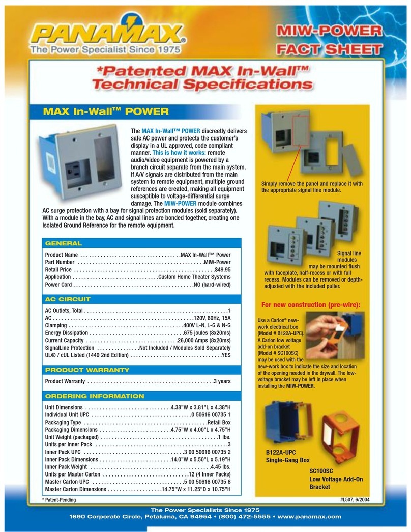 Panamax MIW-POWER datasheet