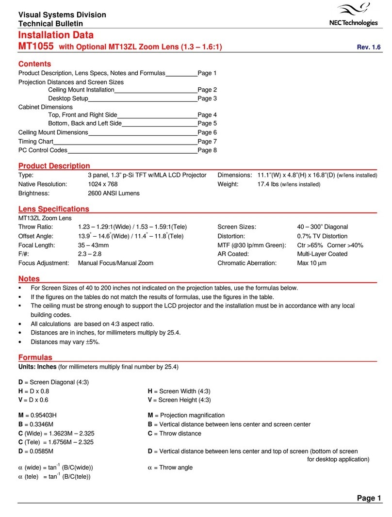 NEC LCDMT1055 Installation and user guide