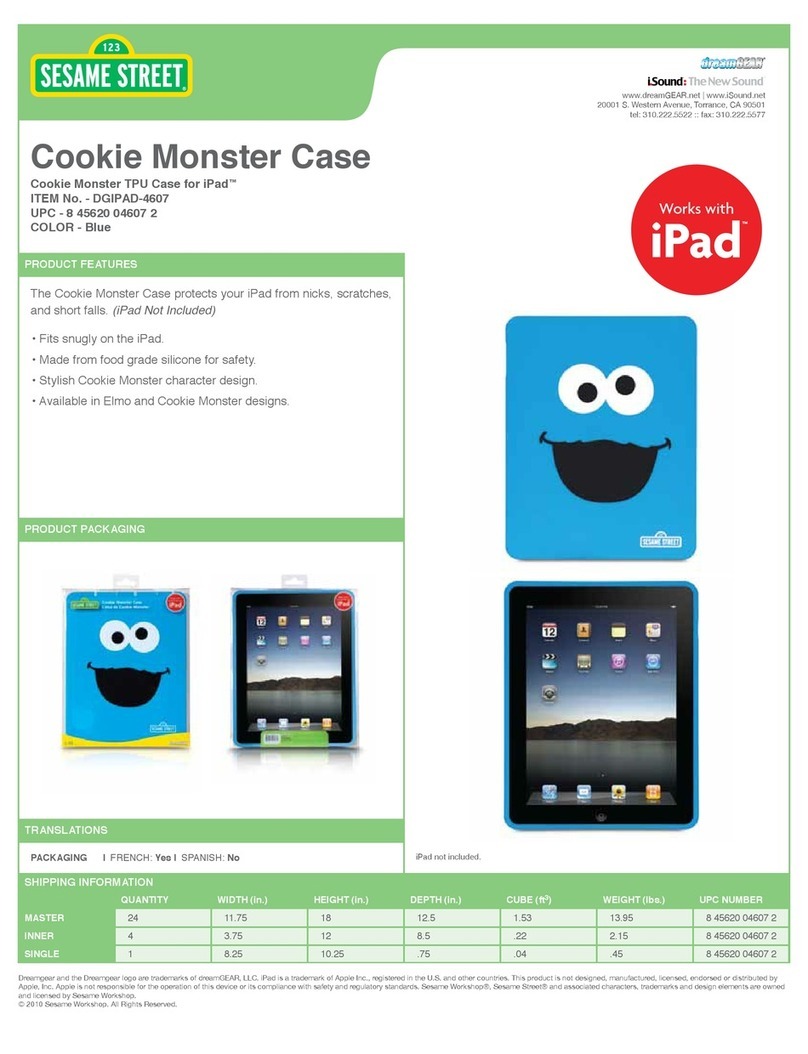 I.SOUND COOKIE MONSTER CASE FOR IPAD User manual