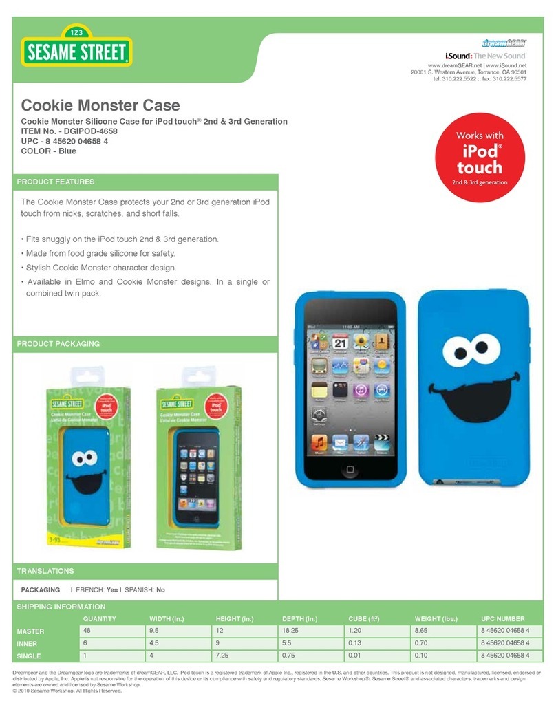 I.SOUND COOKIE MONSTER CASE - DATASHEET FOR IPOD... User manual