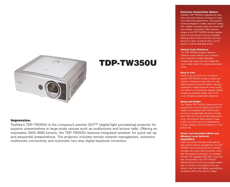 Toshiba TDP-TW350U Product specifications