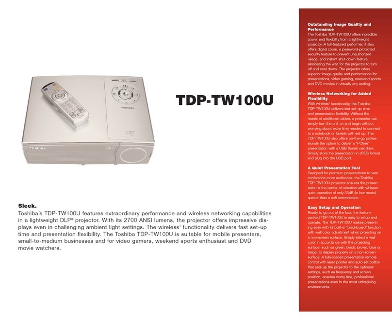 Toshiba TDP-TW100 Installation instructions