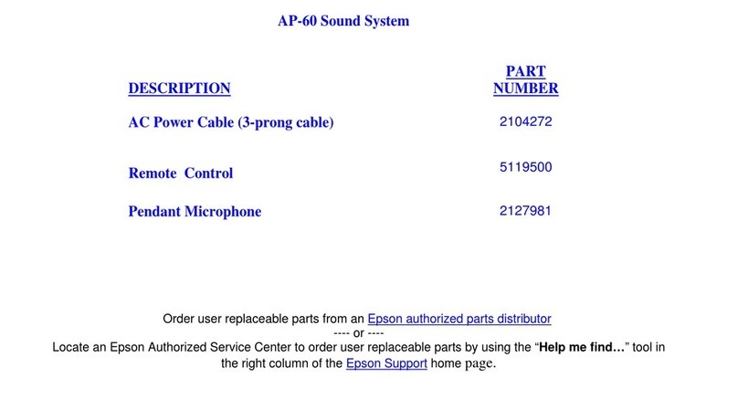 Epson AP-60 - Projector Sound Solution User manual