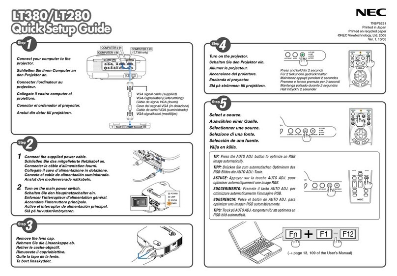 NEC MultiSync LT280 User manual