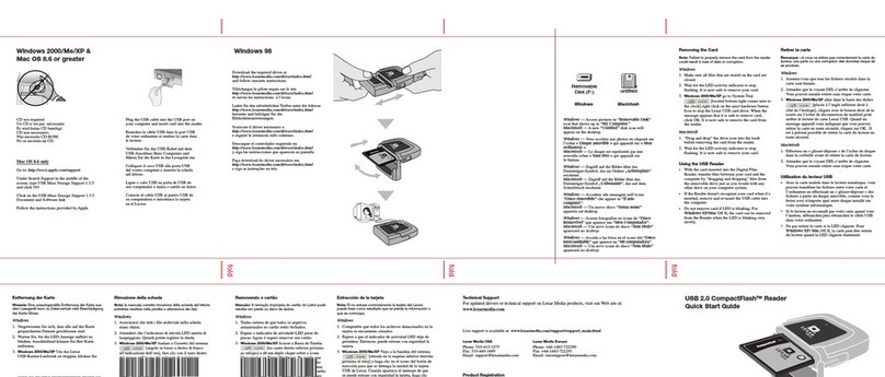 Lexar USB 2.0 COMPACTFLASH READER - QUICK START GUIDE REV... User manual