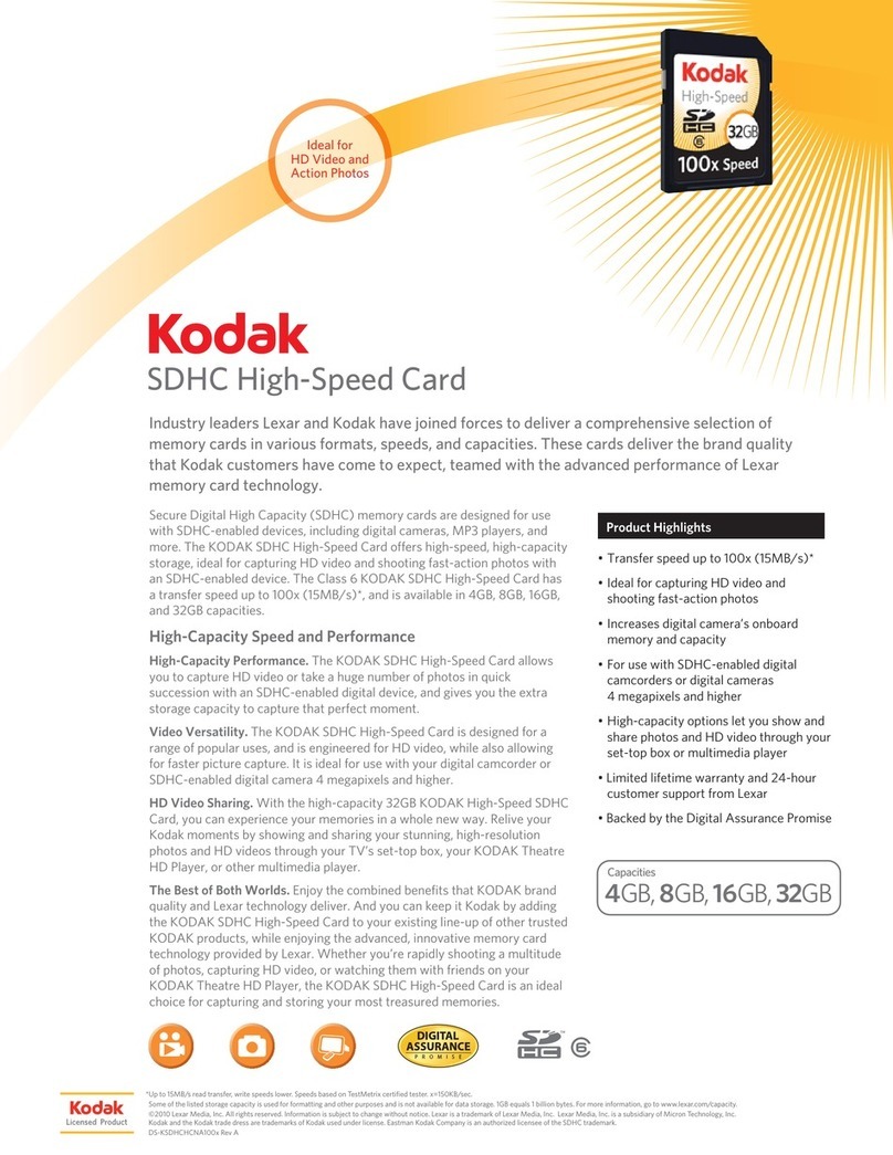 Lexar SDHC HIGH-SPEED CARD datasheet