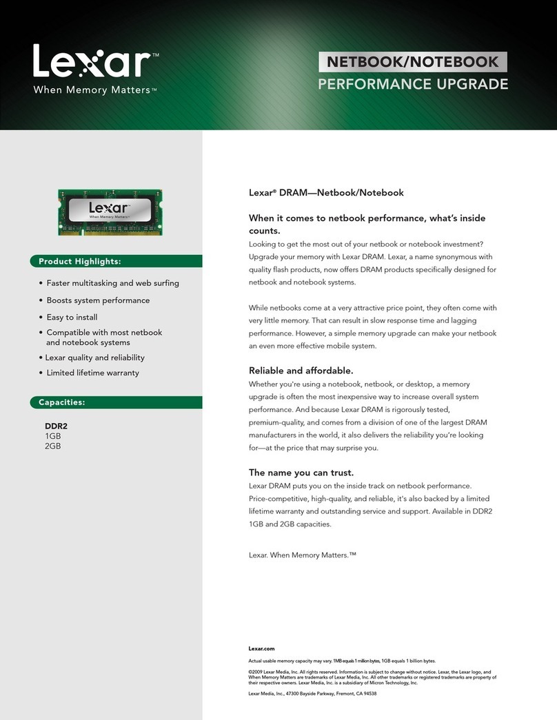 Lexar NETBOOK PERFORMANCE UPGRADE User manual
