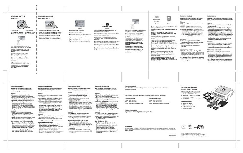 Lexar MULTI-CARD READER - QUICK START GUIDE REV A User manual
