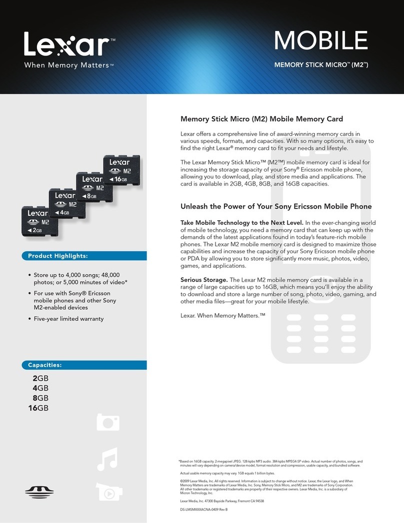 Lexar MOBILE MEMORY STICK MICRO M2 - DATASHEET REV... User manual