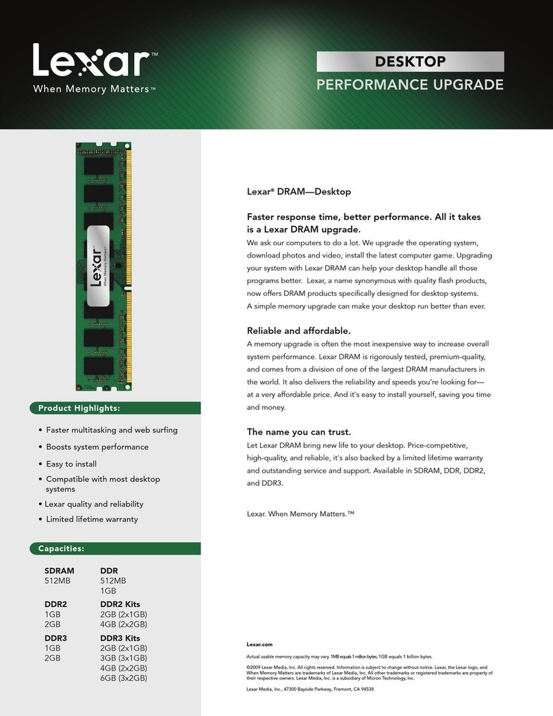 Lexar DESKTOP PERFORMANCE UPGRADE datasheet