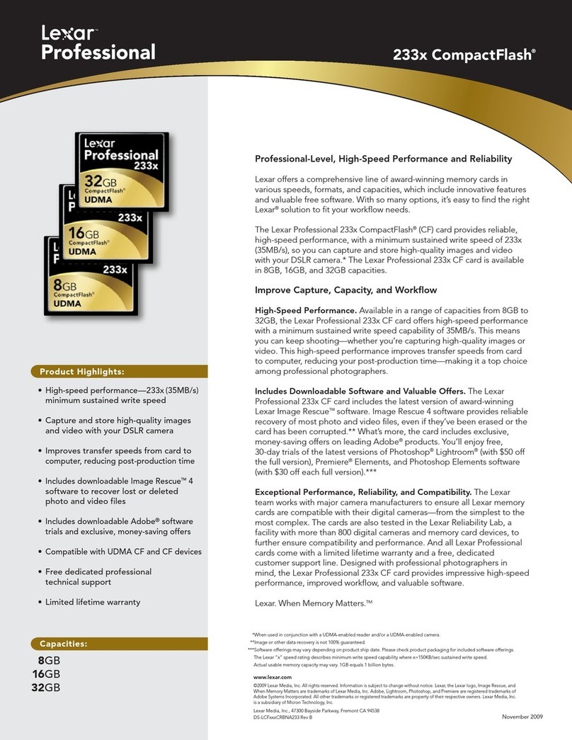 Lexar 233X COMPACT FLASH - DATASHEET REV B datasheet